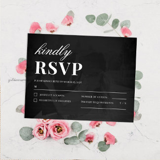 Modern Minimalist Save the Date Wedding Details RSVP Card