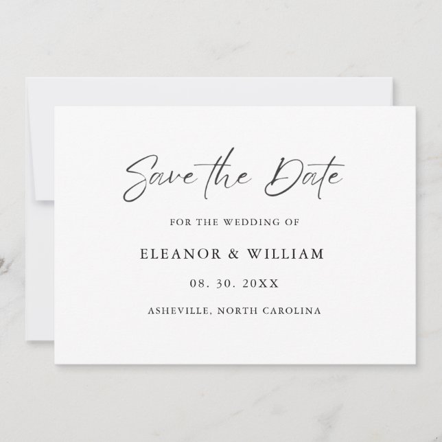 Modern Minimalist Save the Date Wedding Invitation (Front)