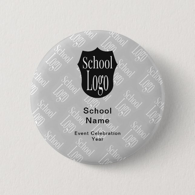 Modern Minimalist School Logo  2 Inch Round Button (Front)