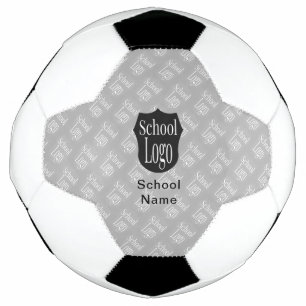 Modern Minimalist School Logo Grey Soccer Ball