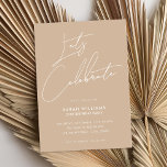 Modern Minimalist Script 21st Birthday Invitation<br><div class="desc">Modern minimalist 21st birthday party invitation featuring simple design with elegant handwritten script typography.</div>