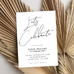 Modern Minimalist Script 21st Birthday Invitation<br><div class="desc">Modern minimalist 21st birthday party invitation featuring simple design with elegant handwritten script typography.</div>