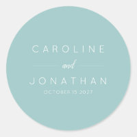 Modern Minimalist Script Aqua Custom Wedding