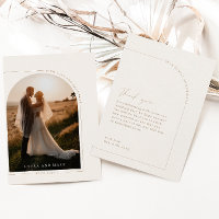 Modern Minimalist Script Arch Photo Thank You Card