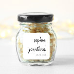 Modern Minimalist Script | Black and White Wedding Square Sticker<br><div class="desc">These elegant,  minimalist wedding stickers feature modern script typography and clean,  sans serif text for a simple and stylish black and white design you will love.</div>