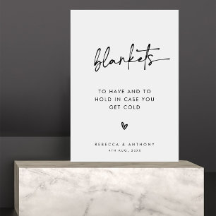 Modern Minimalist Script Blanket Wedding Sign