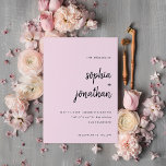 Modern Minimalist Script | Blush Wedding Invitation<br><div class="desc">These elegant,  minimalist wedding invitations feature modern script typography and clean,  sans serif text for a simple and stylish blush pink and black design you will love.</div>