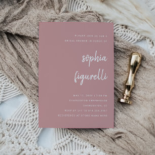 Modern Minimalist Script   Bridal Shower Invitation