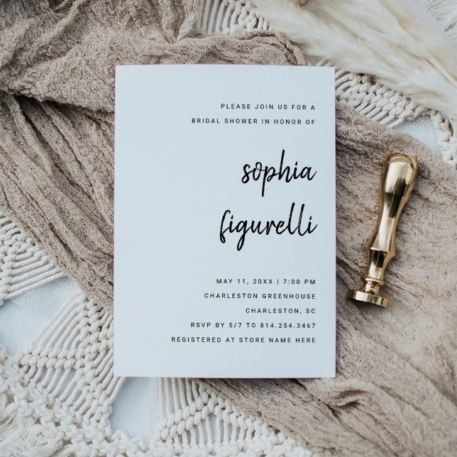 Modern Minimalist Script | Bridal Shower Invitation (Creator Uploaded)