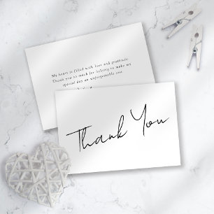 Modern Minimalist Script Bridal Shower Thank You Card