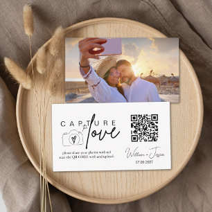 Modern Minimalist Script Capture The Love QR code  Enclosure Card