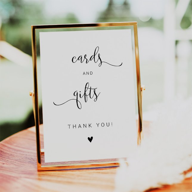 Modern Minimalist Script Cards and Gifts Sign (Modern Minimalist Script Cards and Gifts Sign)