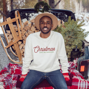 Modern Minimalist Script Christmas Family Name Sweatshirt