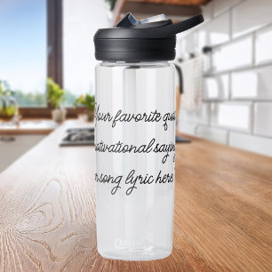 Modern Minimalist Script Custom Quote Water Bottle