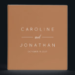 Modern Minimalist Script Custom Wedding Terracotta Binder<br><div class="desc">Modern Minimalist Script Custom Wedding 3 ring binder in Boho Terracotta Brown</div>