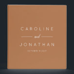 Modern Minimalist Script Custom Wedding Terracotta Binder<br><div class="desc">Modern Minimalist Script Custom Wedding 3 ring binder in Boho Terracotta Brown</div>