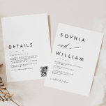 Modern Minimalist Script Details QR Code Wedding Invitation<br><div class="desc">Modern Minimalist Elegant Script Details QR Code Wedding Invitation</div>