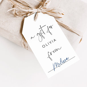 Modern Minimalist Script Display Shower Gift Tags