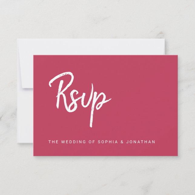 Modern Minimalist Script Emerald Green | Wedding RSVP Card (Front)