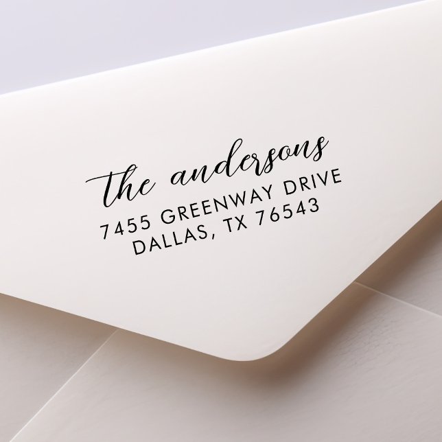 Modern Minimalist Script Family Name Self-inking Stamp (Creator Uploaded)