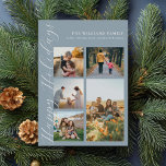 Modern Minimalist Script Family Photo Collage Holiday Card<br><div class="desc">Create your own family photo collage holiday card. Celebrate the holiday season with personalized Christmas cards featuring your favourite family photos.</div>