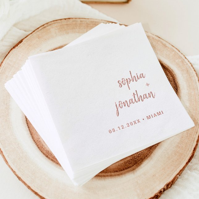 Modern Minimalist Script | Gold Foil Napkins (Creator Uploaded)