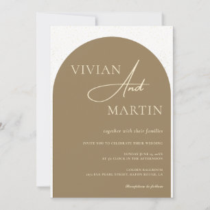 Modern Minimalist Script Golden Dust Wedding Invitation