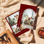 Modern Minimalist Script Happy Holidays Photo Red Holiday Card<br><div class="desc">Modern Minimalist Script Happy Holidays Photo Red Holiday Card</div>