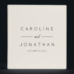 Modern Minimalist Script Ivory Custom Wedding Binder<br><div class="desc">Modern Minimalist Script Ivory and Black Custom Wedding 3 ring binder</div>