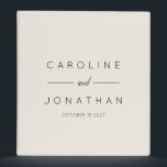 Modern Minimalist Script Ivory Custom Wedding Binder<br><div class="desc">Modern Minimalist Script Ivory and Black Custom Wedding 3 ring binder</div>