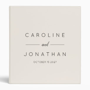 Modern Minimalist Script Ivory Custom Wedding Binder