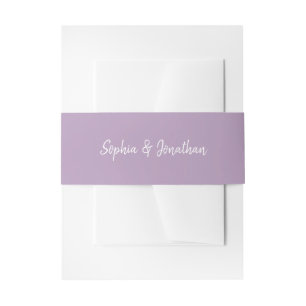 Modern Minimalist Script Lavender Wedding Invitation Belly Band