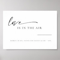Modern Minimalist Script Love in the Air Wedding P