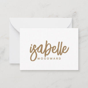 Modern Minimalist Script Monogram Gold Black Card