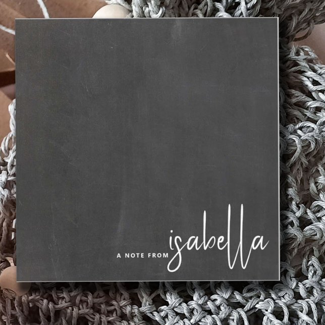 Modern Minimalist Script Name Note From Chalkboard Card (Creator Uploaded)