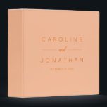 Modern Minimalist Script Peach Custom Wedding Binder<br><div class="desc">This wedding binder features a peach and orange cover with clean, personalized typography for organizing wedding plans, paperwork, and keepsakes. Designed to feel calm and timeless, this style works beautifully for modern couples who want an organized planning experience from engagement to the big day. Ideal for storing vendor contracts, inspiration...</div>
