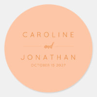 Modern Minimalist Script Peach Custom Wedding
