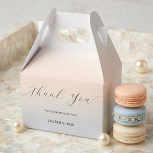 Modern Minimalist Script Pearl Milestone Birthday Favor Box