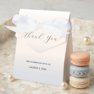 Modern Minimalist Script Pearl Milestone Birthday Favor Box