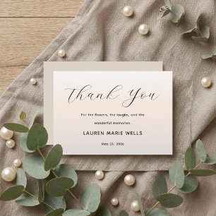 Modern Minimalist Script Pearl Milestone Birthday Thank You Card