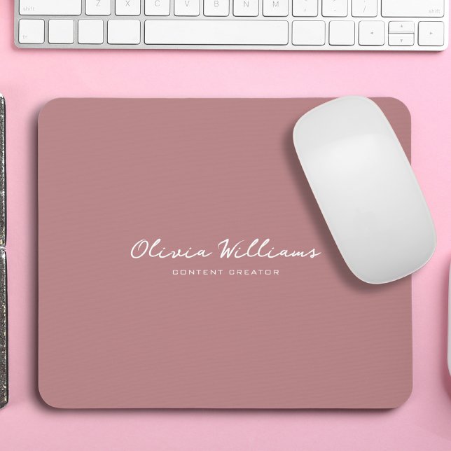 Modern Minimalist Script Personalized Boho Mouse Pad (Creator Uploaded)