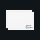 Modern Minimalist Script Personalized Stationery  Card<br><div class="desc">Elevate your correspondence with this elegant minimalist notecard featuring a custom name in a stylish black script font. Perfect for professionals, students, or anyone who loves sophisticated simplicity, this personalized stationery adds a touch of class to every note, thank-you, or message. Whether you're sending a heartfelt note or making a...</div>