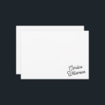 Modern Minimalist Script Personalized Stationery  Card<br><div class="desc">Elevate your correspondence with this elegant minimalist notecard featuring a custom name in a stylish black script font. Perfect for professionals, students, or anyone who loves sophisticated simplicity, this personalized stationery adds a touch of class to every note, thank-you, or message. Whether you're sending a heartfelt note or making a...</div>
