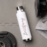 Modern Minimalist Script Personalized Water Bottle<br><div class="desc">Give a friend this practical Personalized Modern Minimalist Water Bottle! Perfect to bring on the go! Different colour options available.</div>