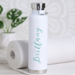 Modern Minimalist Script Personalized Water Bottle<br><div class="desc">Give a friend this practical Personalized Modern Minimalist Water Bottle! Perfect to bring on the go! Different colour options available.</div>