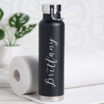 Modern Minimalist Script Personalized Water Bottle<br><div class="desc">Give a friend this practical Personalized Modern Minimalist Water Bottle! Perfect to bring on the go! Different colour options available.</div>