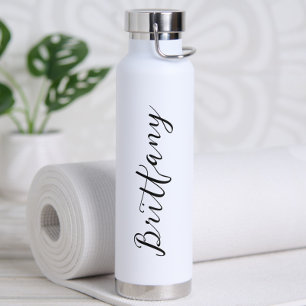 Modern Minimalist Script Personalized Water Bottle