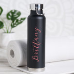 Modern Minimalist Script Personalized Water Bottle<br><div class="desc">Give a friend this practical Personalized Modern Minimalist Water Bottle! Perfect to bring on the go! Different colour options available.</div>