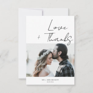 Modern Minimalist Script Photo Thank You Card