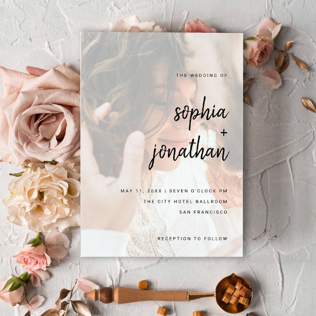 Modern Minimalist Script | Photo Wedding Invitation (Creator Uploaded)
